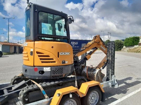 Mini-pelle CASE CX26C – 2,5 T avec 3 godets + remorque - Garantie 12 mois