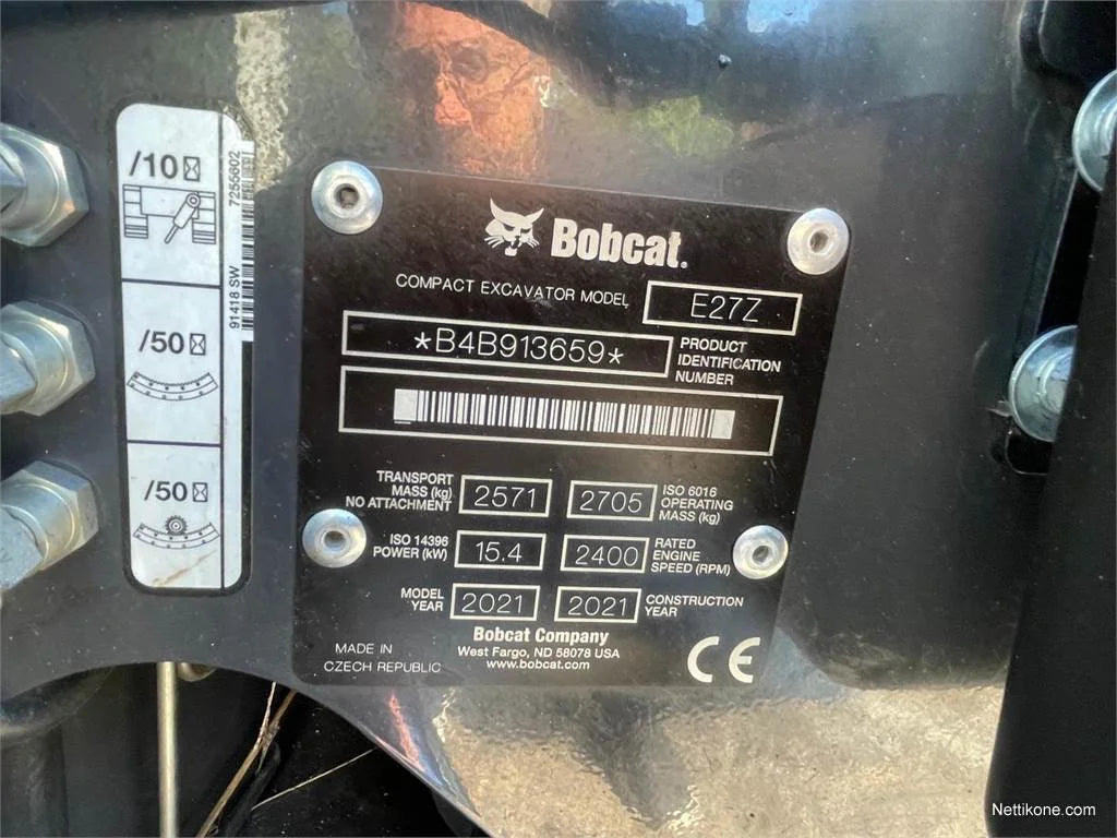 Bobcat E27Z + ENGCON + 4 GODETS (2021) - Garantie 12 mois