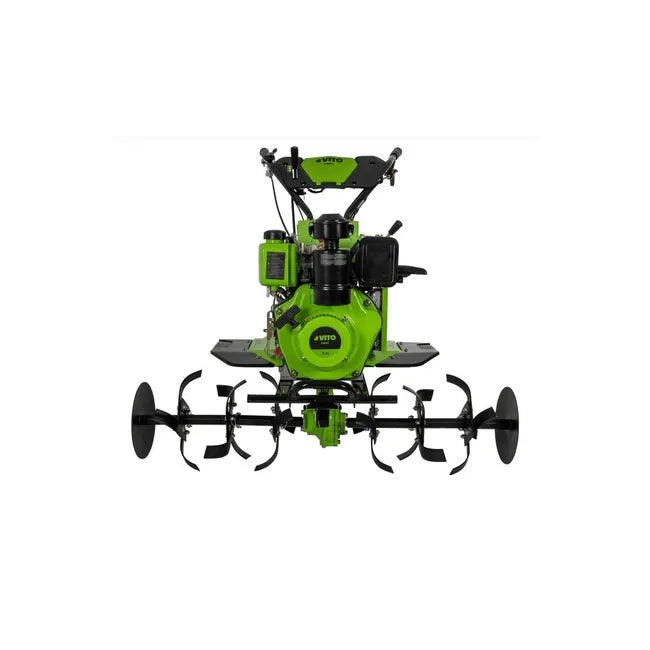 Motobineuse Diesel Moteur 4T 7 CV 246 cm3 Motoculteur avec fraises et butteur Démarrage électrique VITO