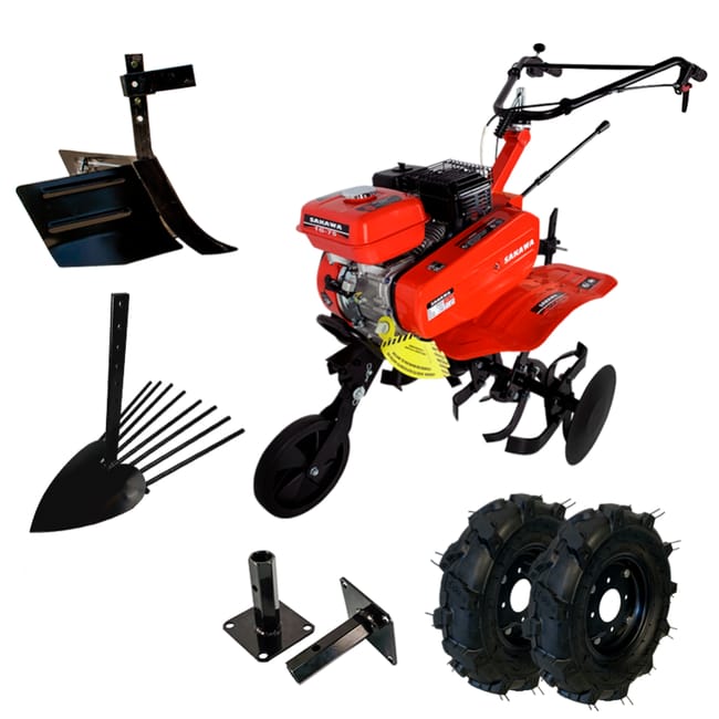 Motobineuse 7,5 CV Butteur + Roues 400x8 + Manchons + Arrache-pommes de terre