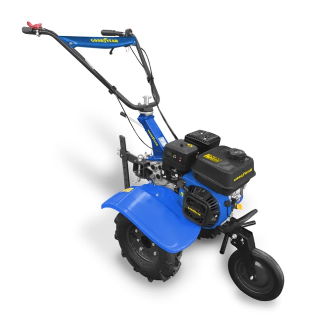 Motoculteur thermique 208 cc - 7 CV GOODYEAR avec roues, fraises et soc