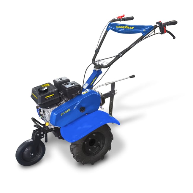 Motoculteur thermique 208 cc - 7 CV GOODYEAR avec roues, fraises et soc