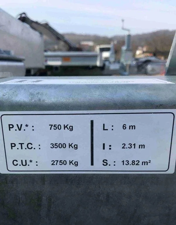 Remorque porte engins Hubiere TPG 3502 35/3.5 Tonnes