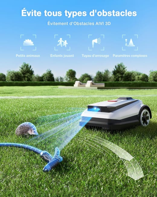 ECOVACS Goat A1600 RTK Robot Tondeuse sans Fil Périphérique 1600 m², Navigation RTK+Vision
