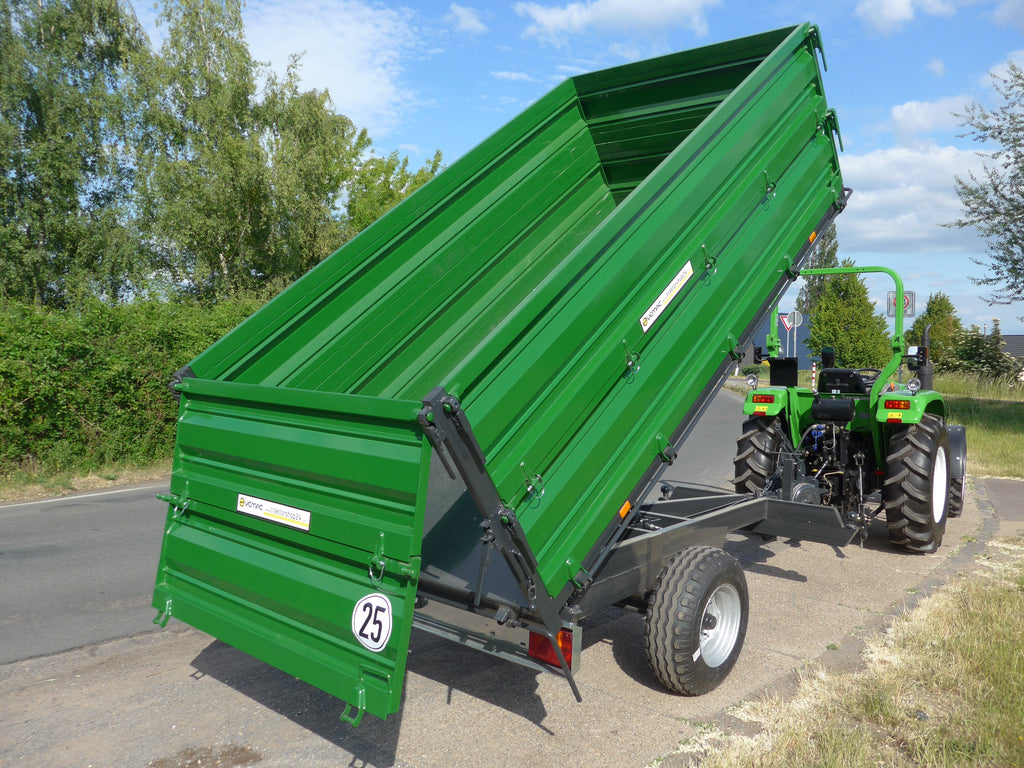 Benne basculante tridirectionnelle à un essieu