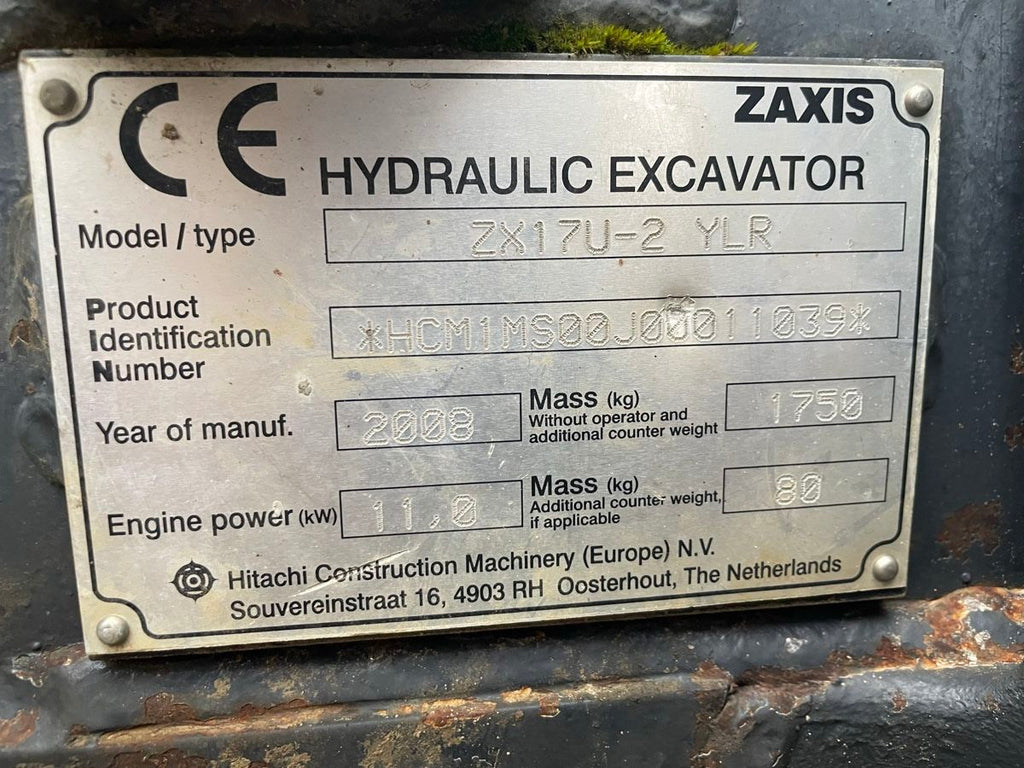 Mini-pelle Hitachi Zaxis 17U-2 2008