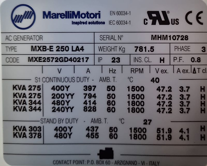 Marelli MXB-E 250 LA 4 Generator